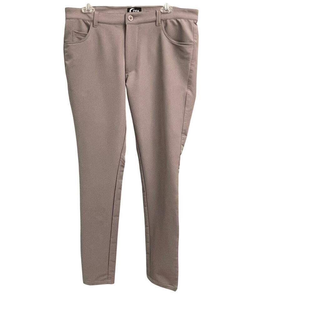 Zyia Active Pants Mens Size Large Gray Performance Chino Hybrid Tapered Golf